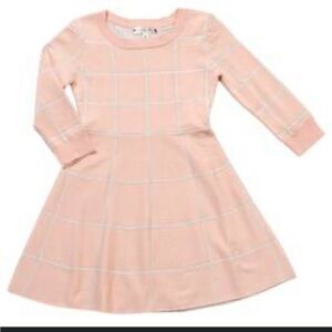 Poppie and Roses pink and silver girls sweater dress M